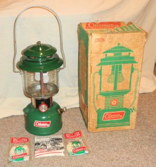 Vintage Coleman 220h195 Double Mantle Lantern Made In 1974 Look