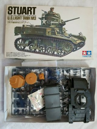 1974 Tamiya 3542 Us Light Tank M3 Stuart 1/35 Scale Kit W/resin " Honey " Turret