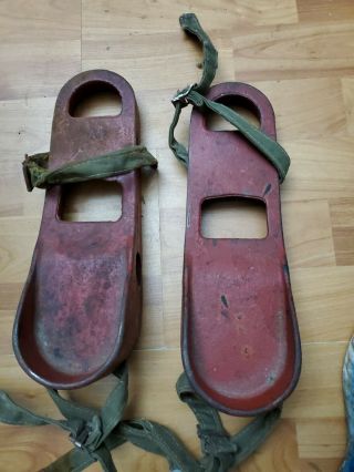 Vintage Antique Metal Iron Weight Lifting Shoes Boots