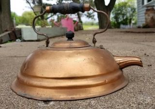 Antique Copper Tea Kettle Teapot Kitchen Home Metal Farm