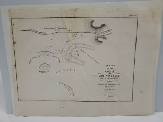 1847 Map Of The Battle Of Los Angeles,  Fought Between Americans And Mexicans.