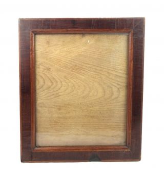 Antique 19th Century Two Tone Mahogany Wood Inlay Picture Frame