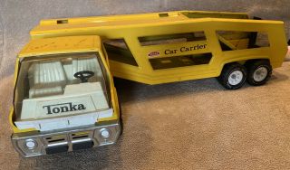 Vintage Tonka Car Carrier Truck,  Pressed Steel Toy,  Auto Transporter 1970