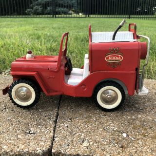 Vintage Tonka Toys Fire Jeep - Metal & Plastic 1960’s