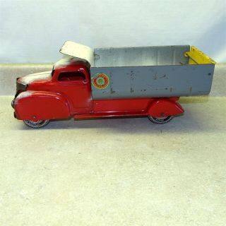 Vintage Marx Lumar Contractors Dump Truck,  Pressed Steel Toy Vehicle