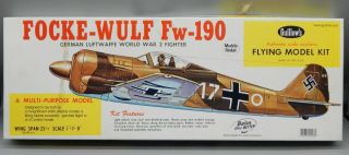 Guillows Focke Wulf Fw 190 Balsa Wood Model Kit German Wwii Airplane Luftwaffe