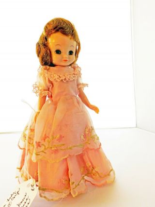 All Vintage Betsy Mccall Doll 8 Inch 1950’s Dress,  Shoes,  Barrettes