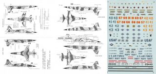 Microscale Decals 1/72 F - 5e Tiger Ii Nfws Top Gun 57th Fww 58th Tftw (usn/usaf)