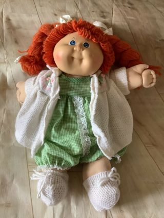 Vintage 1978 - 82 Cabbage Patch Doll W/ Red Hair Blue Eyes