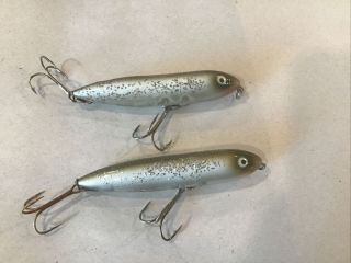 Two (2) Heddon Zara Spook Swayback Lure In Silver Flash - Great Color L126