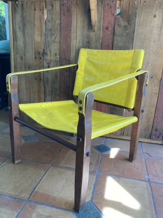 Vintage Gold Medal Folding Furniture Co.  Yellow Campaign Chair