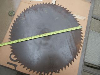 Vintage Large Buzz Saw Blade 27 - 5/8 " Antique Log Cutting Tool Cabin Decor Old