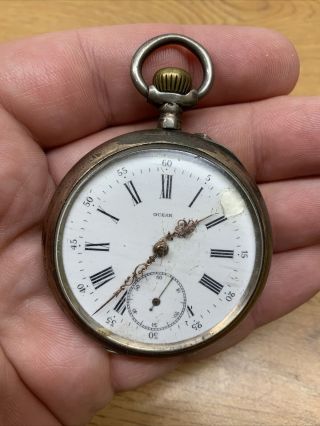 Vintage Antique Pocket Watch 800 Silver Case