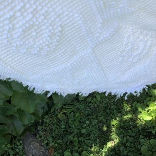 Vintage Morgan Jones White Popcorn/dots Chenille Bedspread Quilt W/tag 104 " X 88