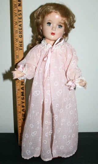Vntg 17” Madame Alexander Hard Plastic Doll Wendy?margaret?1950 