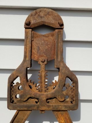 Antique Vtg Leavitt L 1 Urbana Ill Dehorning Clipper Bull Horn Cutter Cast Iron