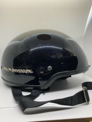Harley Davidson Gloss Black Half Helmet Medium With Neck Pad And Carrying Bag