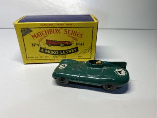 Matchbox Series A Moko Lesney No.  41 D - Type Jaguar Mw Green With Box