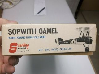 Vintage Sterling Sopwith Camel Airplane Kit.  Partially Built