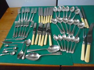 Large Quantity Of Vintage Viners Epns A1 Cutlery 54 Items In Good Condit 