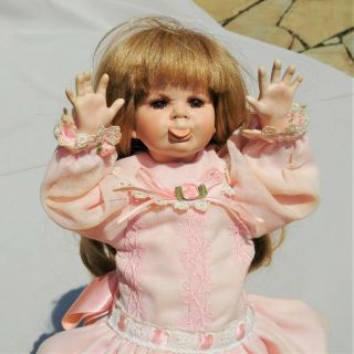 Peggy Sue Little Imp Porcelain Doll By Donna Rubert 14 " 1998 Freckles