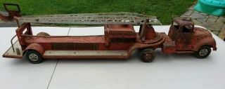 Vintage 1950s Tonka Aerial Ladder Ford Fire Truck No.  5 Or Restore.