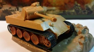 Vintage Matchbox 1:76 Pz Kw - V Ausf - G Panther Model 1/76 Pk73 Built With Diorama