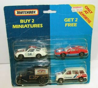 Matchbox Superfast Mb - 170 Woolworths 4 Pack Set Porsche Turbo & Others Moc Rare