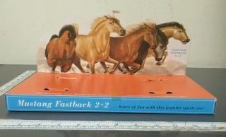Vintage Processed Plastics Ford Mustang Fastback 2,  2 Cardboard Display Packaging