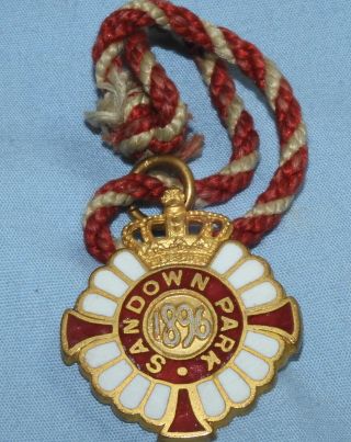Antique 1896 Sandown Park Horse Racing Club Members Race Badge Victorian No 1033