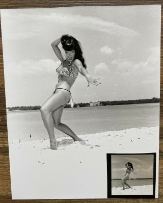 Vintage Bettie Page Contact & Matching 8x10 Photo From Bunny Yeager Archive 2
