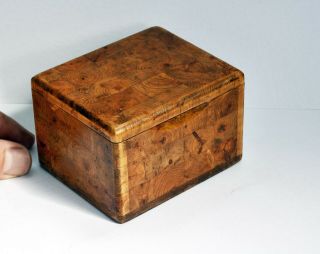 Lovely Vintage Marquetry Small Wooden Box With Hinged Lid - 8.  5 X 6 X 7.  5cms