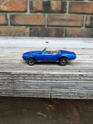 Vintage 1967 Mattel Hot Wheels Custom Firebird Redline Tires Pontiac Blue