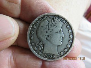 Better Date Very Fine 1906 - P Barber Silver Half Dollar