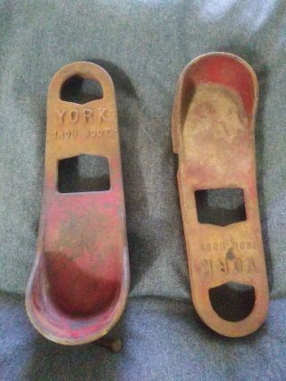 Vintage Antique Metal Iron Weight Lifting Shoes York Iron Boots Retro Strong
