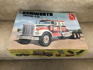 Vintage Amt Kenworth Conventional W - 925 Semi Truck 1/25 Model Kit T519 1971 Htf