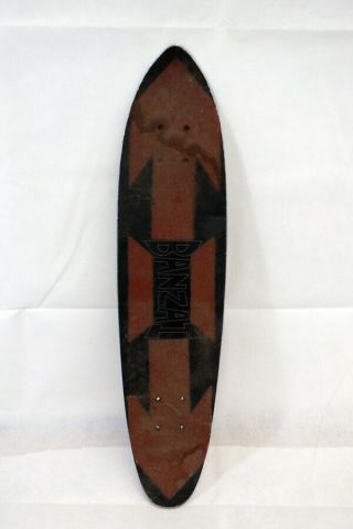 Vintage 1970s Banzai Aluminum Skateboard Deck Only Black Sims Era