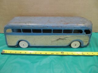Vintage Antique 1930s Kingsbury Toys Greyhound Bus 228 Wind - Up 18”