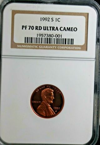 1992 - S 1c Lincoln Cent Ngc Pf70 Rd Uc