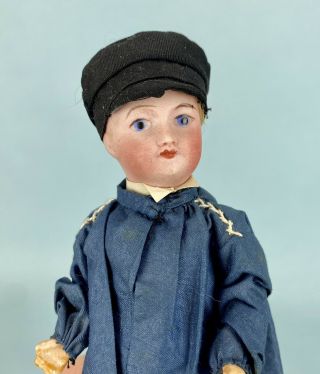 6.  5 " Sfbj Unis France 301 Antique French Bisque Doll Dressed Costume Normandy