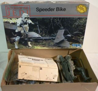 Vintage 1983 Mpc Star Wars Rotj Speeder Bike 1 - 1927 Partial Assembly