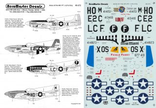 Aeromaster Decals 1/48 P - 51d Mustang 20th Fg 352nd 357th 361st Fg 8th Af (usaaf)