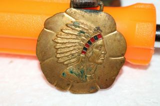 Antique Vintage Kraemer Pathfinder U.  S.  Compass Indian Watch Fob Sign