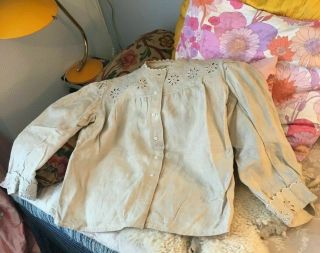 Camisole Ancienne Chemise Tissu Lin Dentelle Neuve Antique Lace Shirt Fabric