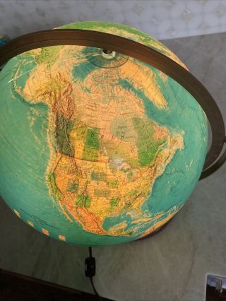 Vintage Replogle World Horizon Series 12 " Lighted Illuminated Globe Usa Textured