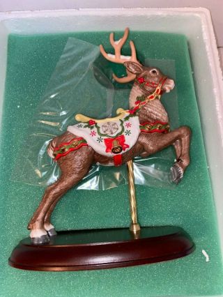 Lenox Christmas The Carousel Reindeer Porcelain Horse Sculpture Vintage 1989