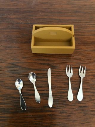 Gail Wilson Utensils And Tray For Early American Doll Series For 9 " Doll Vintage