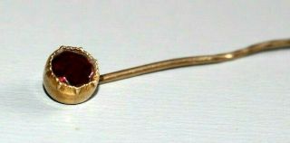 Vintage / Antique 9ct Gold Bohemian Garnet Stick Pin Brooch.