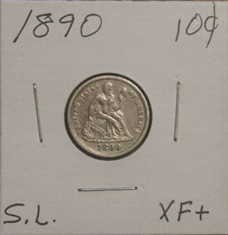 1890 Seated Liberty Dime - 10c - Xf,  Extremely Fine Plus