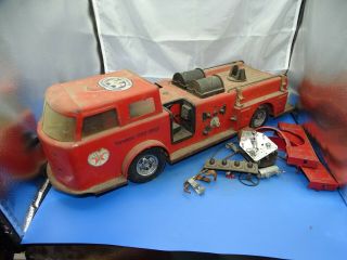 Vintage Buddy L Texaco Fire Chief Pressed Steel Truck & Extra Parts Barn Find